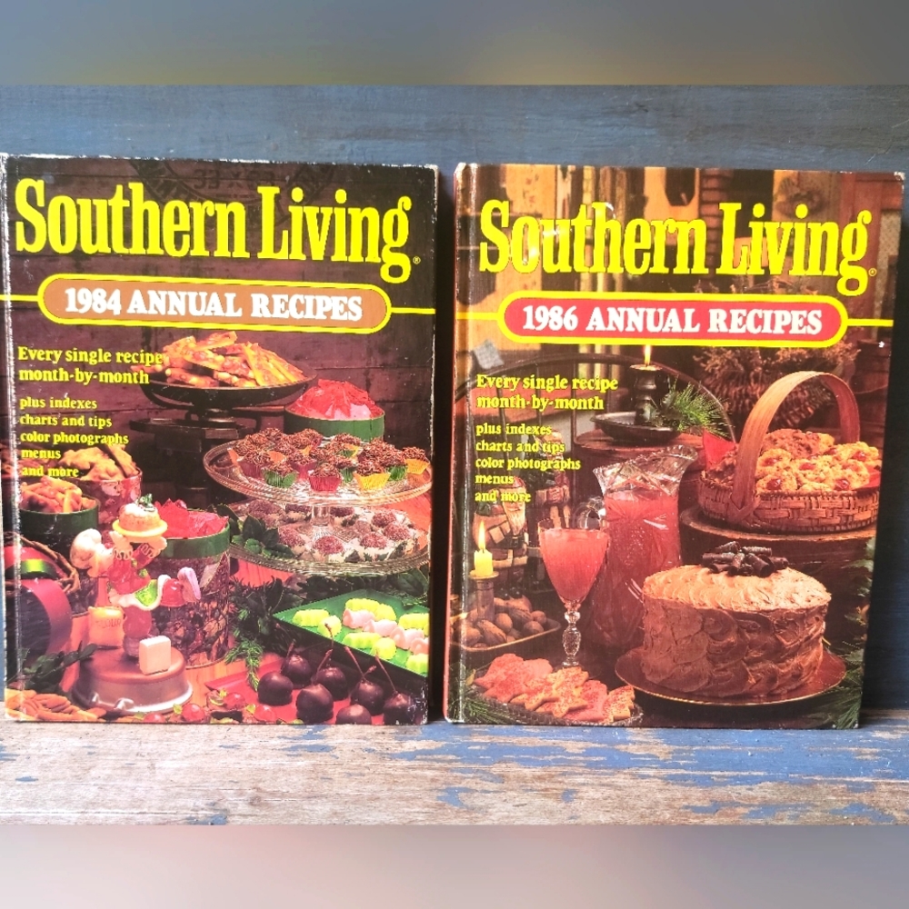 Southern Living Annual Recipes 1984 & 1986 Set of 2 Cookbooks